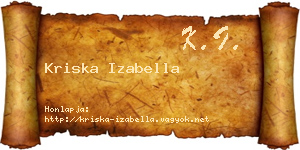 Kriska Izabella névjegykártya